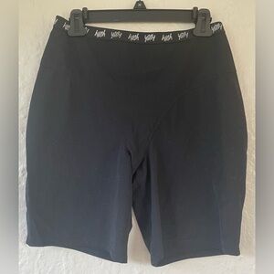 Yitty Spotlight Ruched Bike Short Leggings Large Shimmered Iconic Black; size 1X
